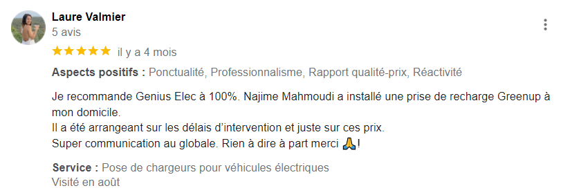 Avis sur la pose de bornes électrique