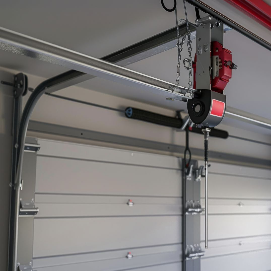 Motorisation d'une porte de garage blanche