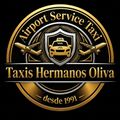 Business card for Taxis Hermanos Oliva, featuring the company name, a 24/7 icon, and the phone number +34 687 903 900.