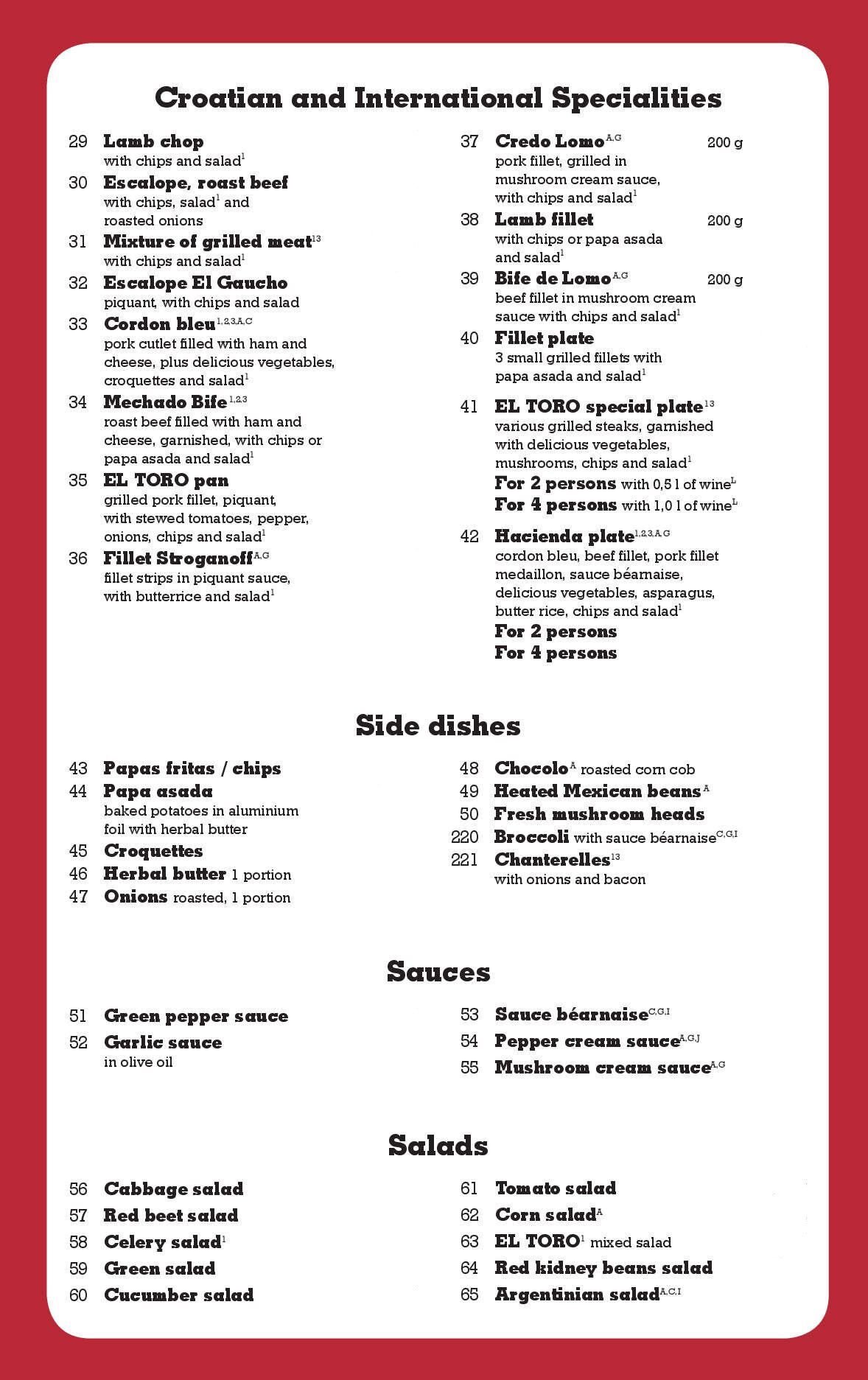 El Toro | Bochum | Steakhaus | Menu and special Offers