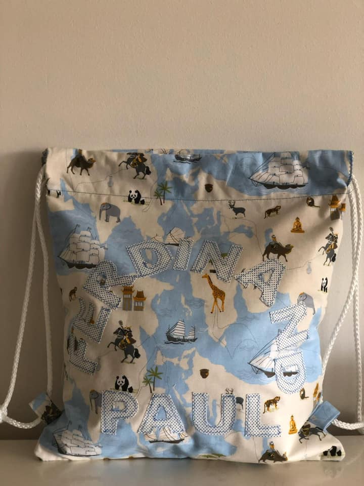 Turnbeutel mit Landkarte