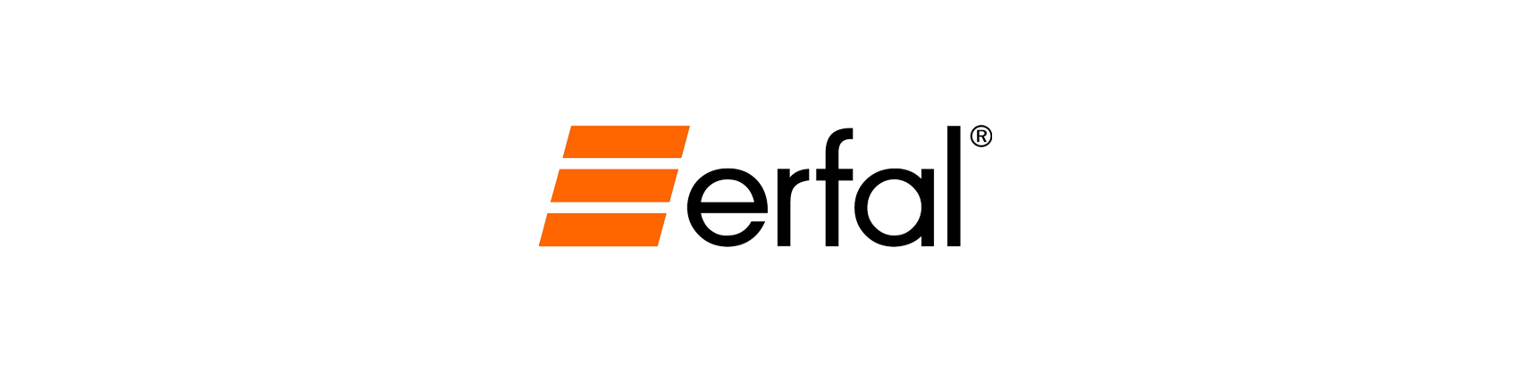 Das Erfal-Logo ist orange und schwarz auf weißem Hintergrund