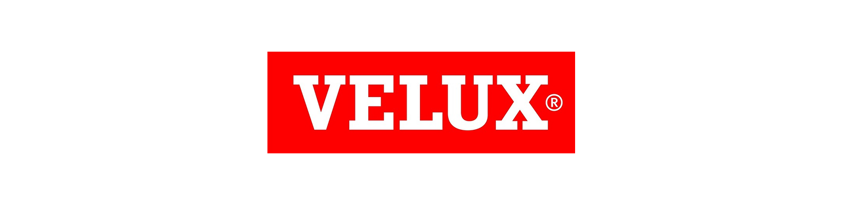 Ein rotes Velux-Logo auf weißem Hintergrund