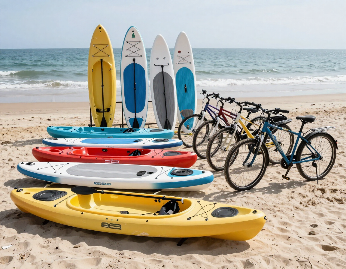 Kayaks, paddleboards and bikes for rent