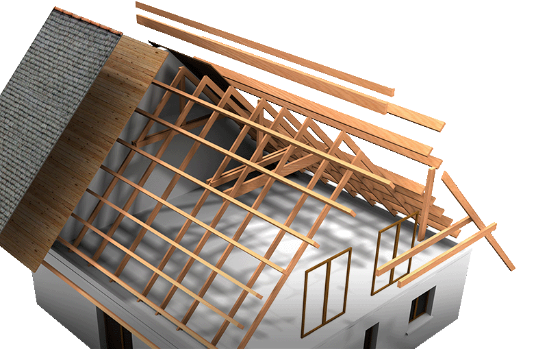 Illustration 3D de revêtement de toiture