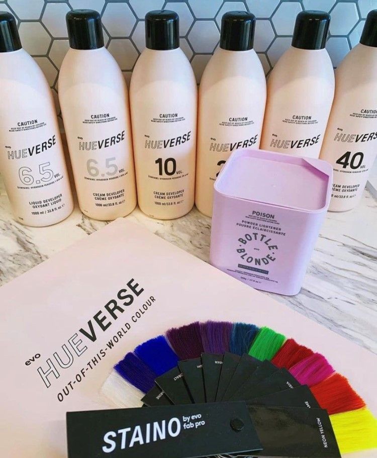 Produkte von evo pro, die bei Burda Petra Power of Hair verwendet werden