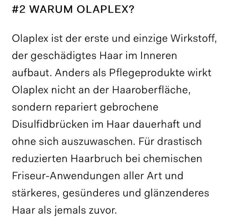 Flyer zu Olaplex, verwendet bei Burda Petra Power of Hair