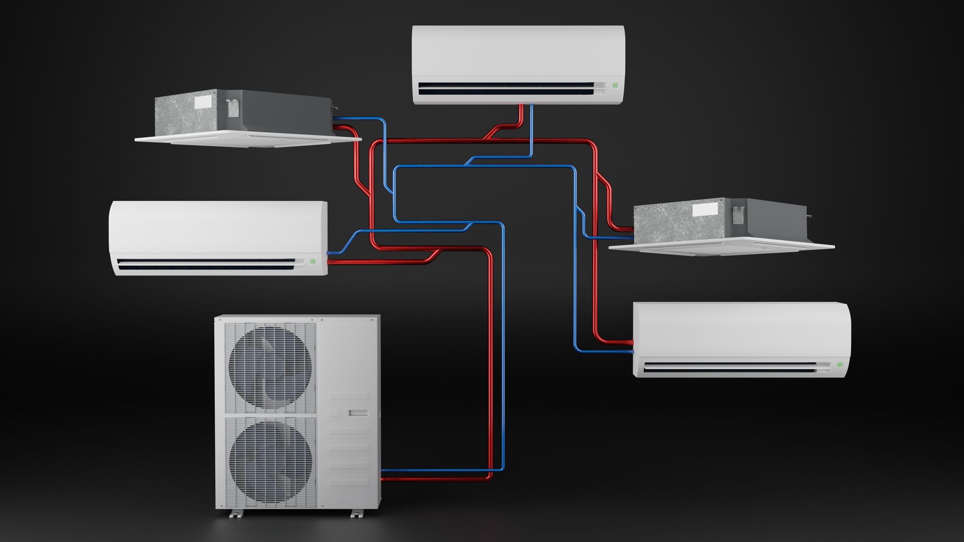 Schéma d'un circuit multisplit et VRV