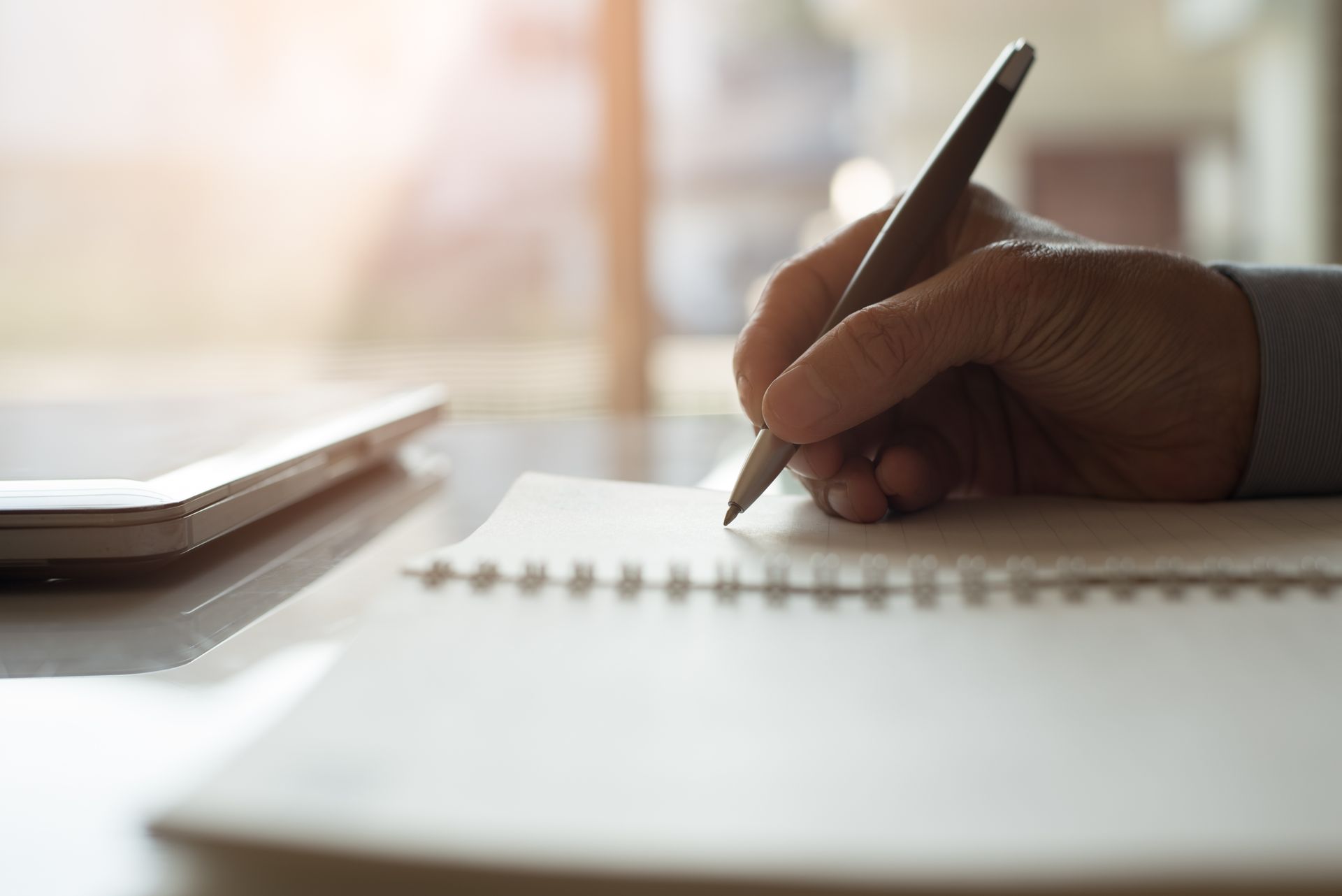 Travail d'écriture sur un carnet