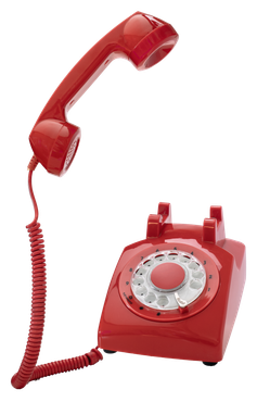 Un téléphone rouge