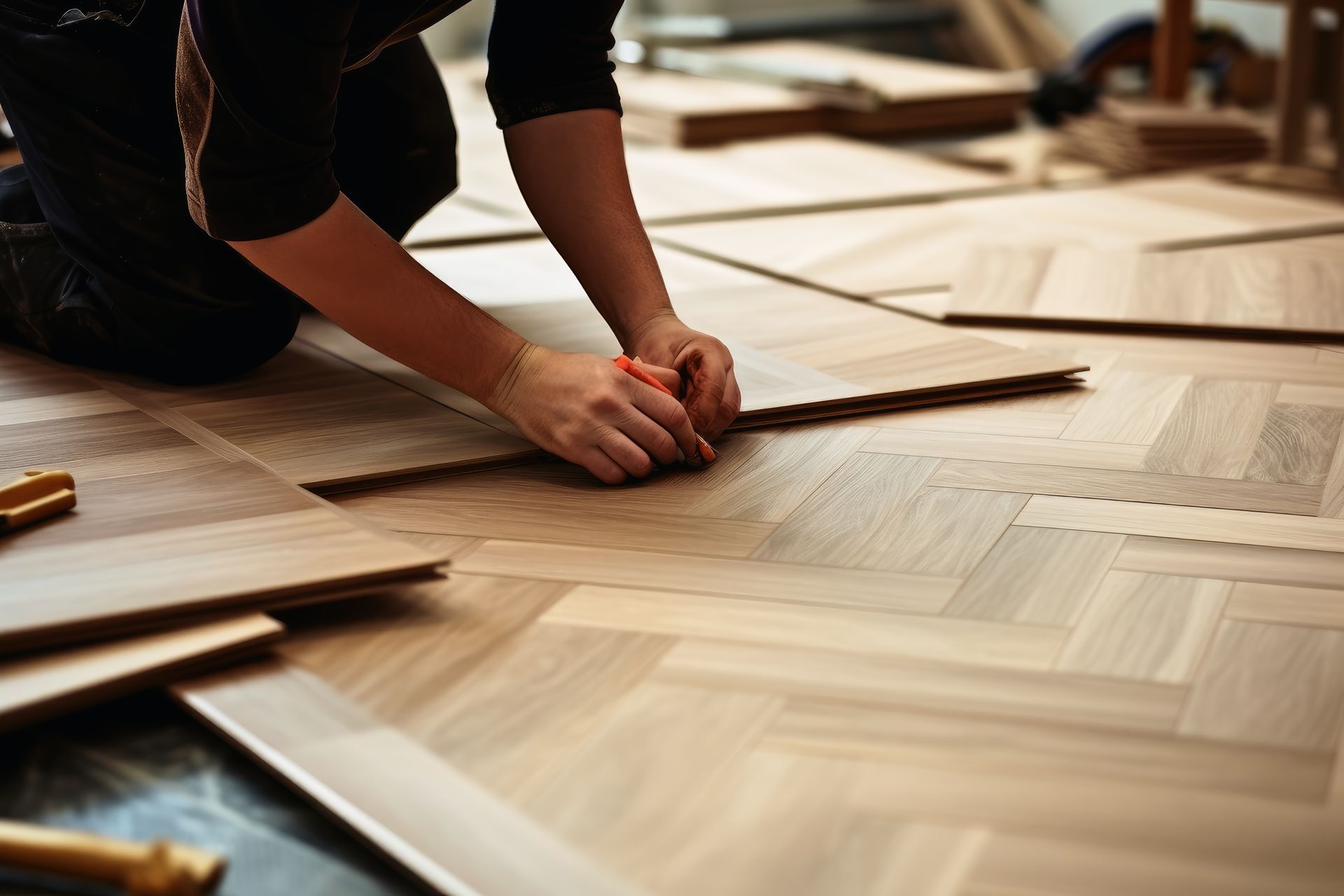 Raum mit Parkettboden von der Delen Bodenbeläge GmbH