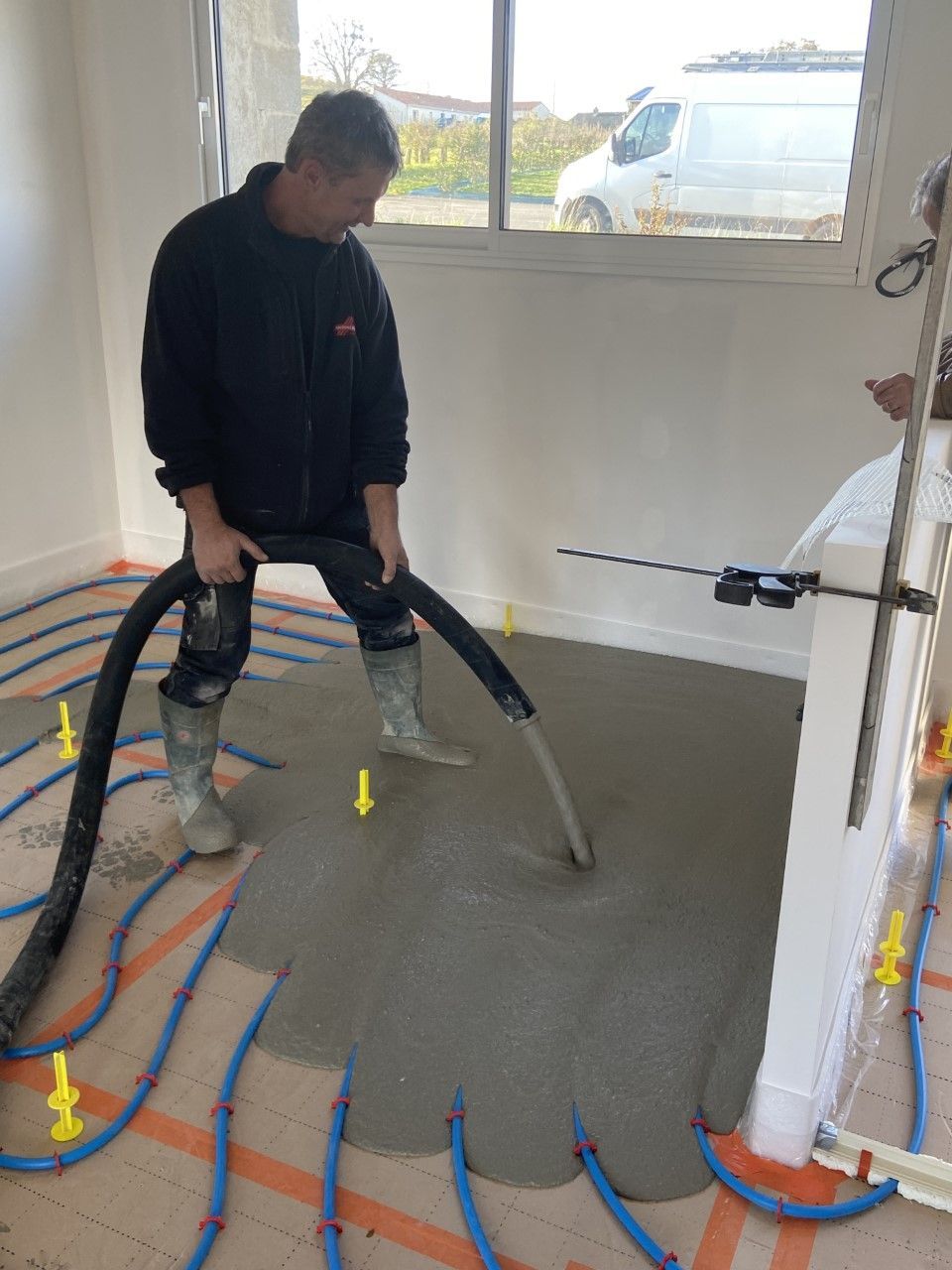 Coulage béton tuyau