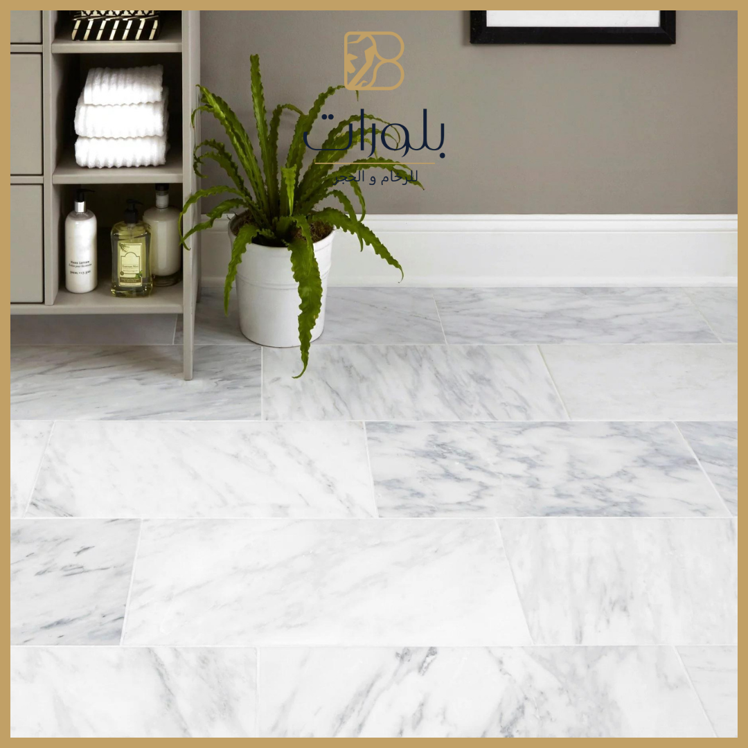 تفاصيل التصميم الهندسي للأرضيات الرخامية في الفندق - بلورات