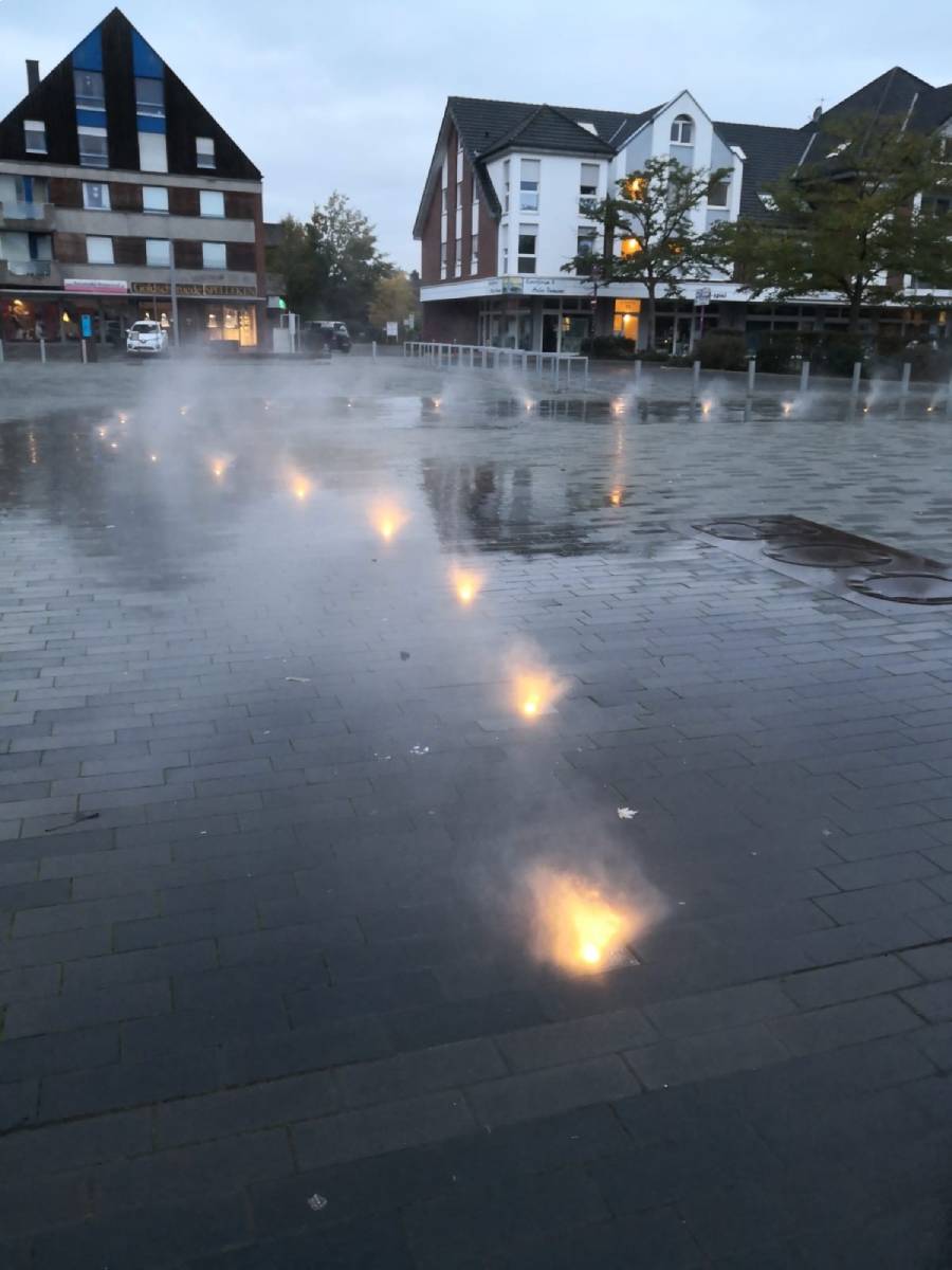 Springbrunnen Beleuchtung in der Innenstadt