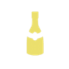 Grafik eines halbvollen Weinglases und einer Flasche