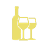Grafik einer Weinflasche mit Glas