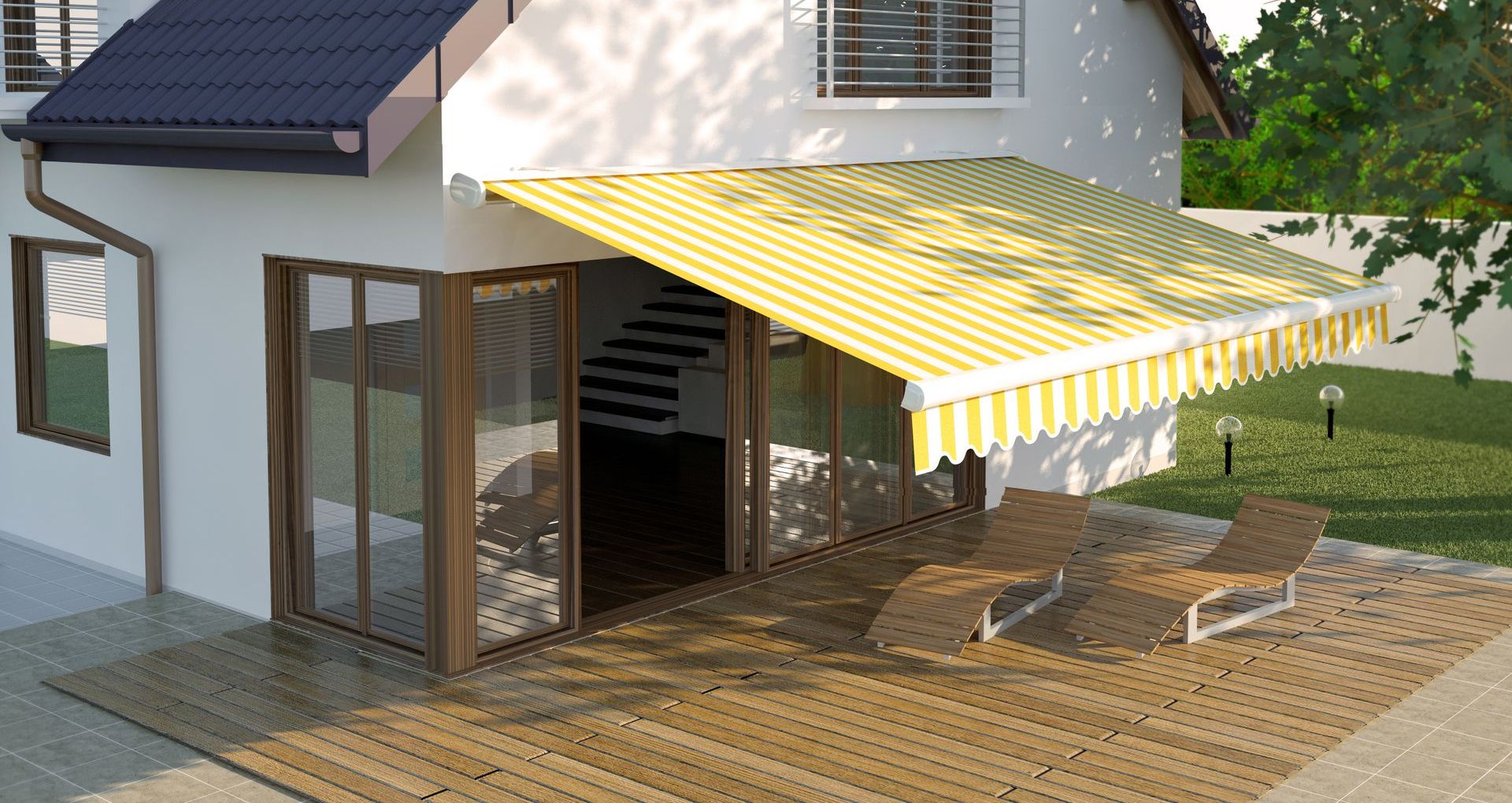 Jardin, terasse et store