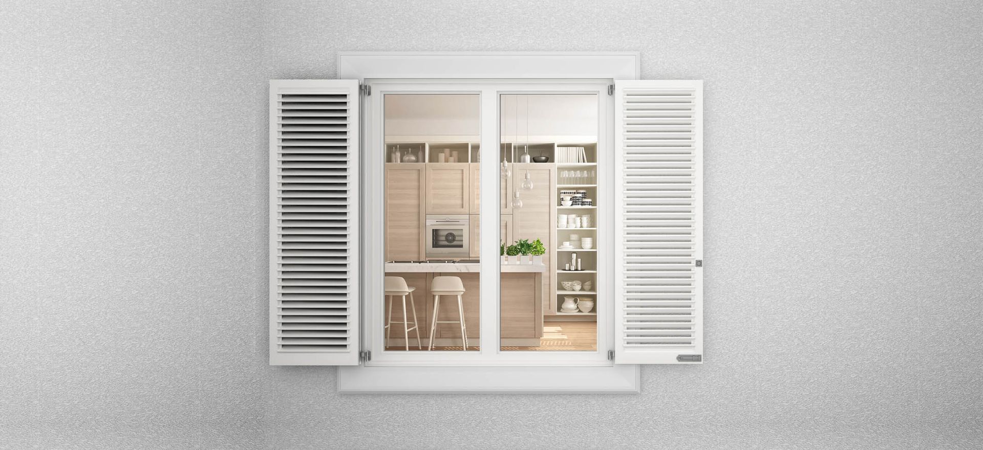 Volets battants blancs