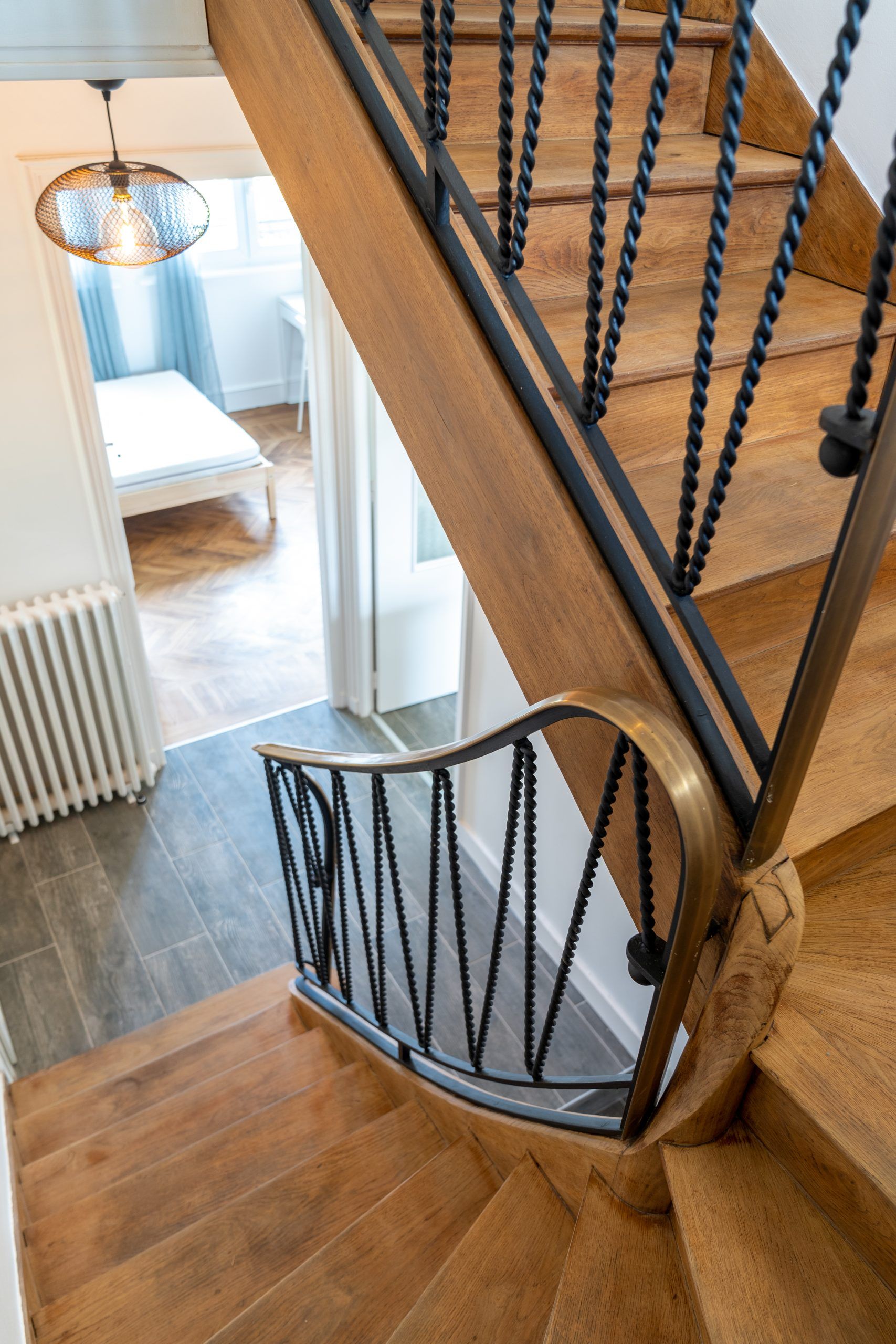 Rambarde d'escalier en fer forgé