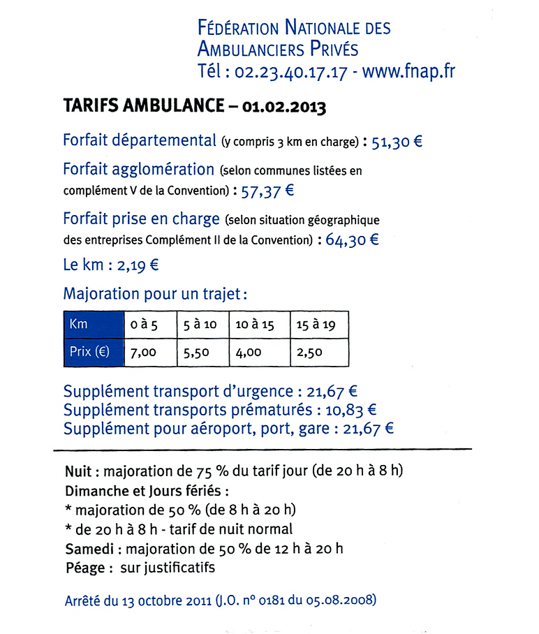 Tarifs 2