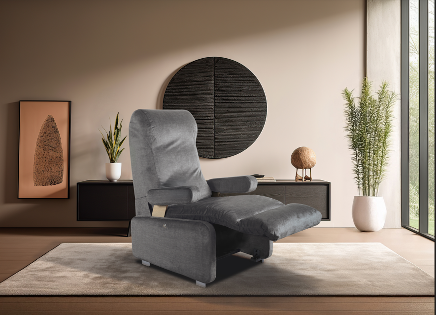 Fauteuil releveur gris.