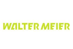 Das Logo von Walter Meier ist grün-weiß auf weißem Hintergrund.