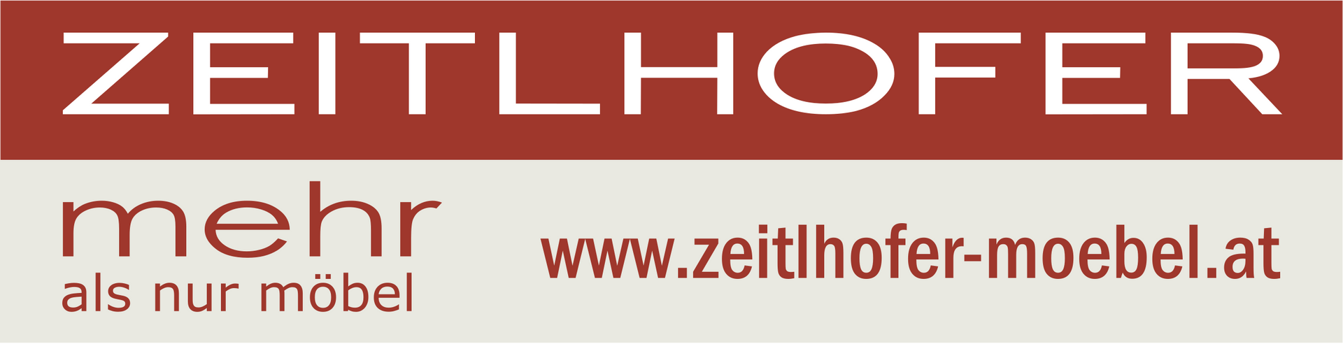 Ein rot-weißes Schild mit der Aufschrift „Zeitlhofer“