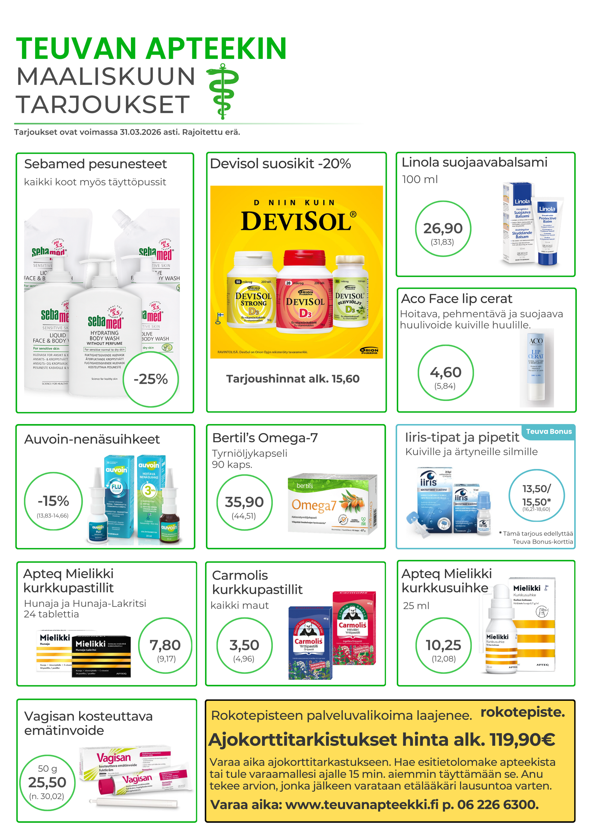 Teuvan apteekin tarjoukset