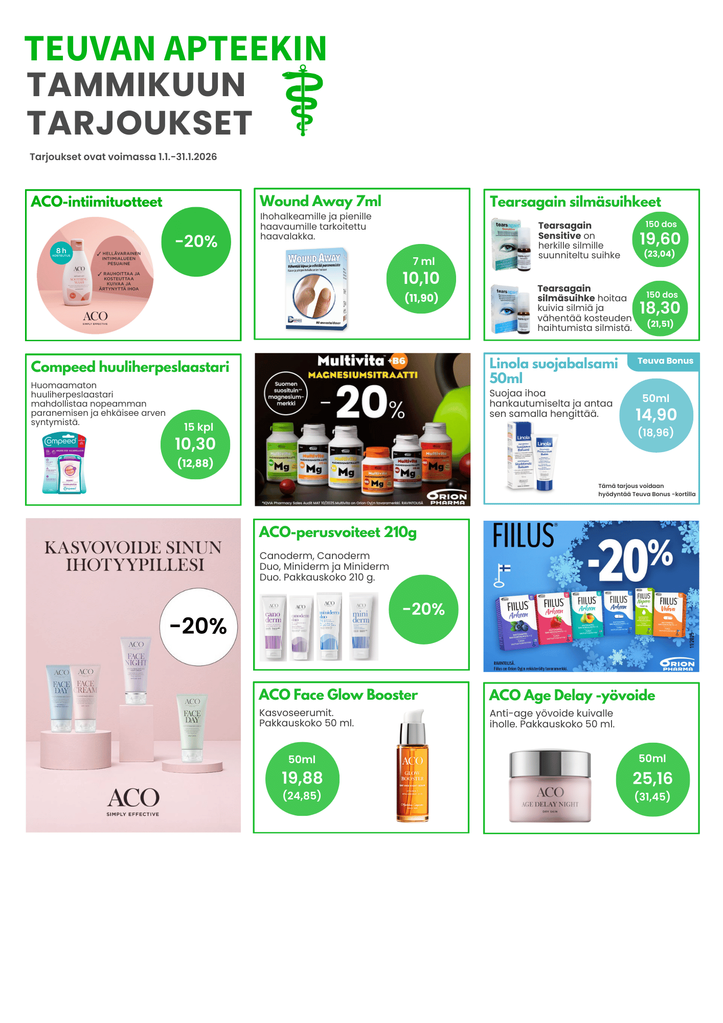 Teuvan apteekin tarjoukset