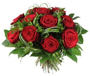 Bouquet rond de roses rouges, pour la Saint-Valentin