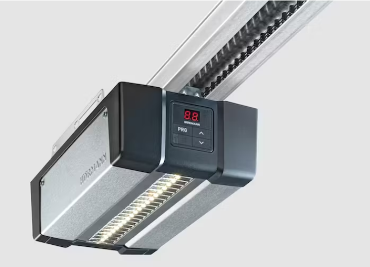 Porte de garage coulissante gris clair