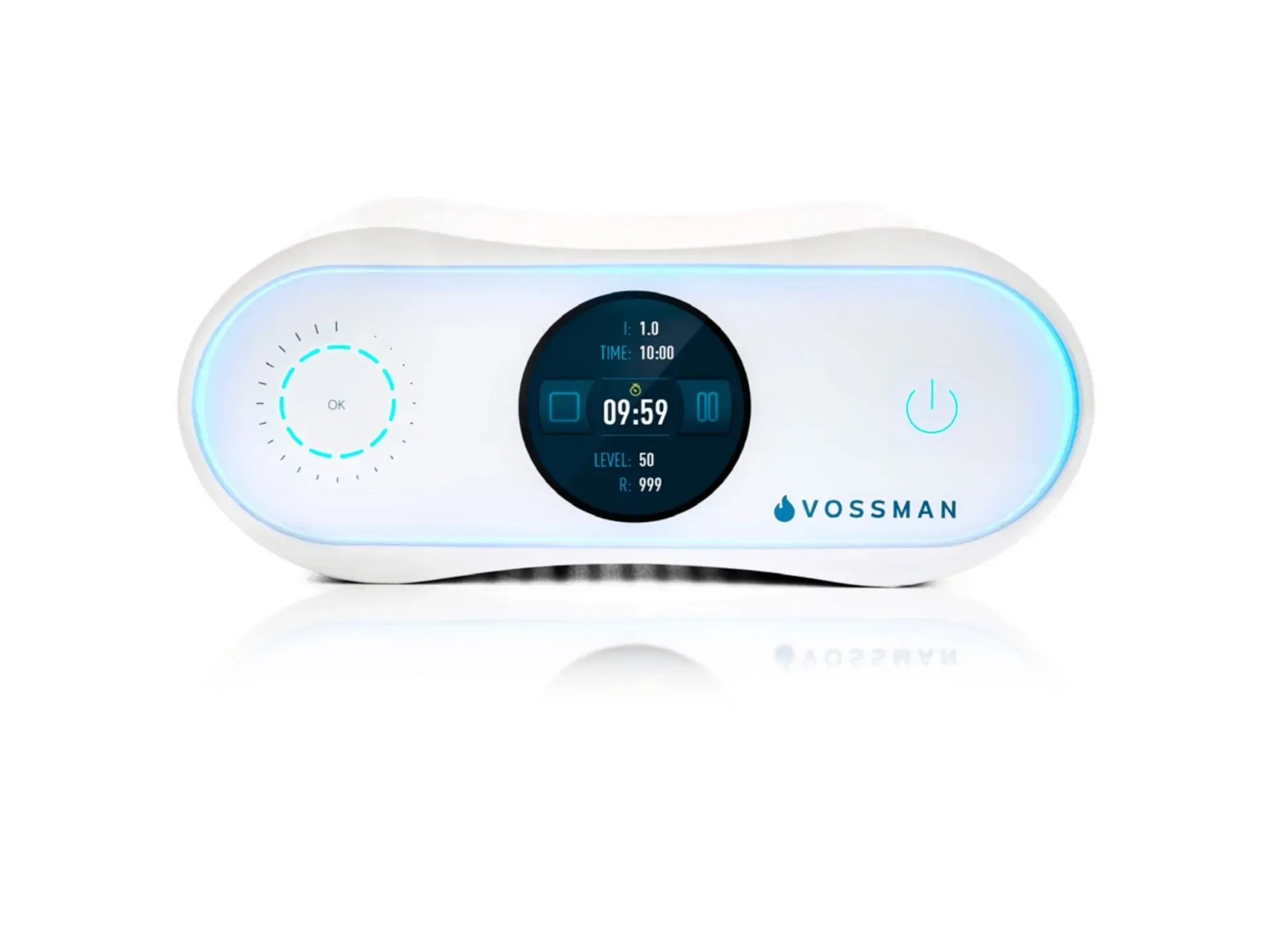 Implante dental sostenido por una mano enguantada. El implante lleva una corona dental, colocada delante de una bata blanca.