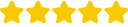 Cinco estrellas amarillas seguidas, que representan una calificación de cinco estrellas.