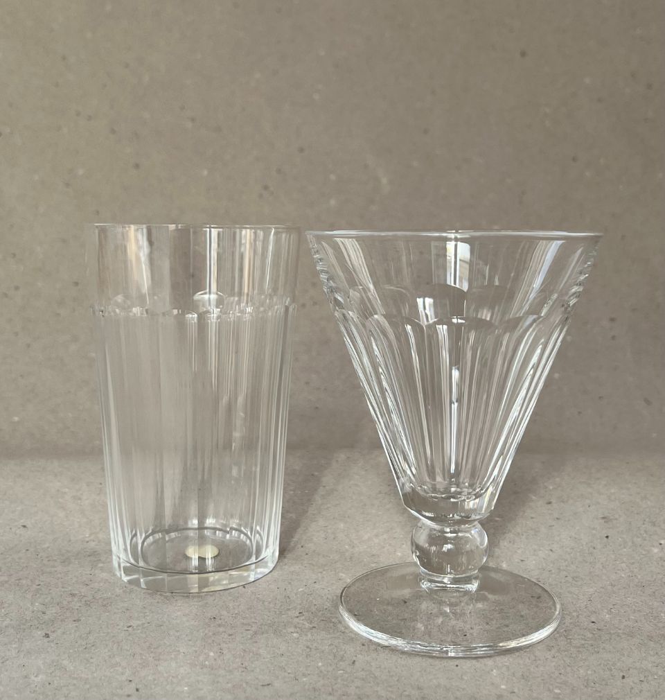 Meisterhaftes Kristall aus der belgischen Manufaktur Val-St.-Lambert, für eine glänzende Tischpräsentation.