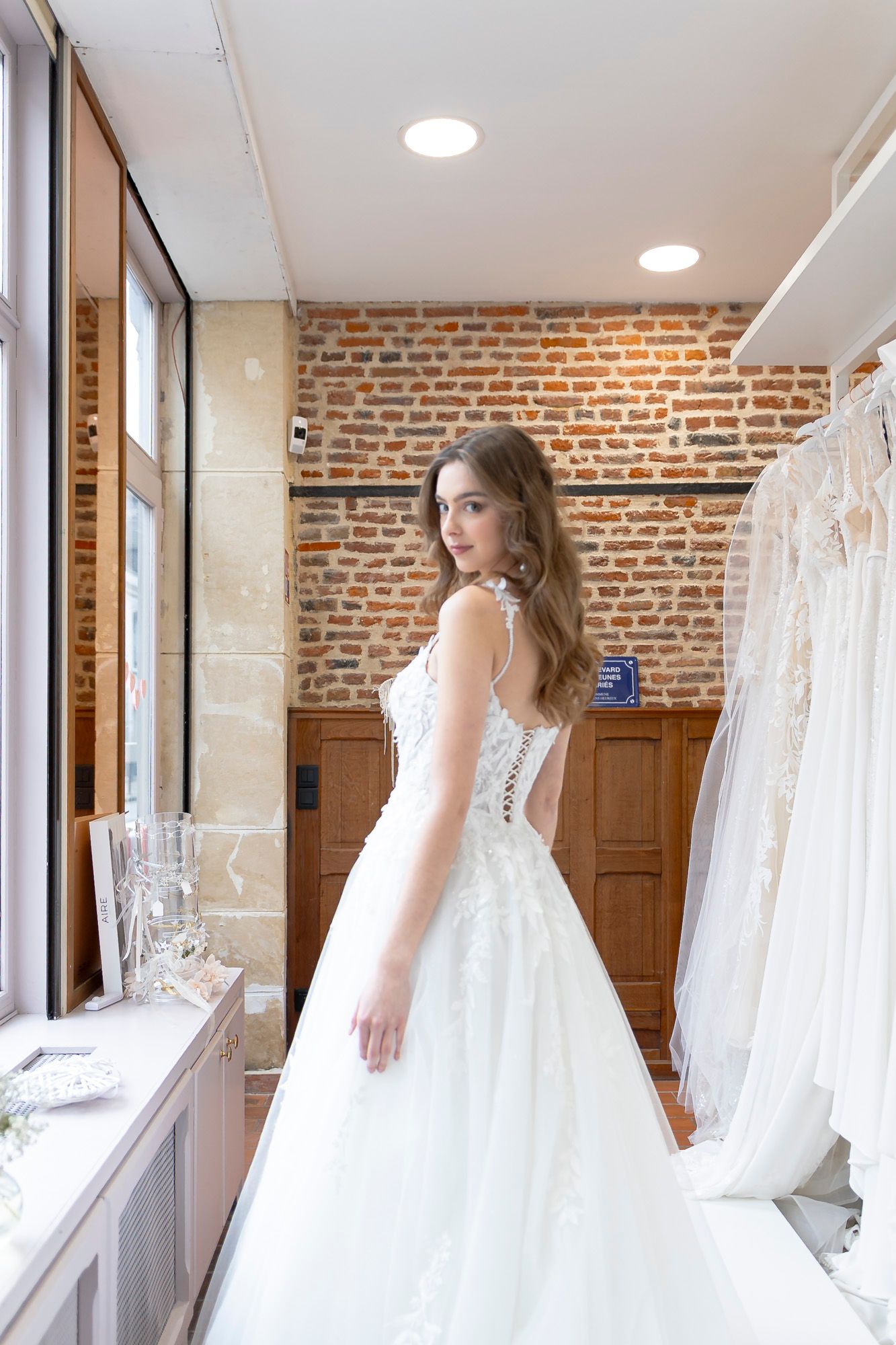 Femme en robe de mariée