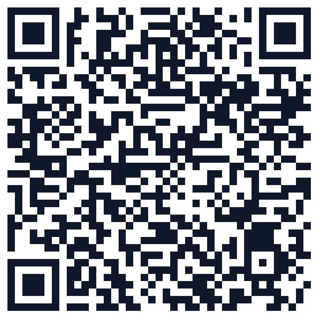 Schwarz-weißer QR-Code, zentriert auf weißem Hintergrund
