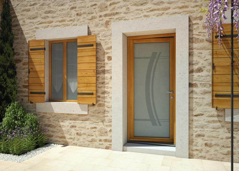 Porte entrée et volet bois