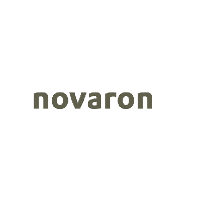 Graues „novaron“-Logo auf weissem Hintergrund