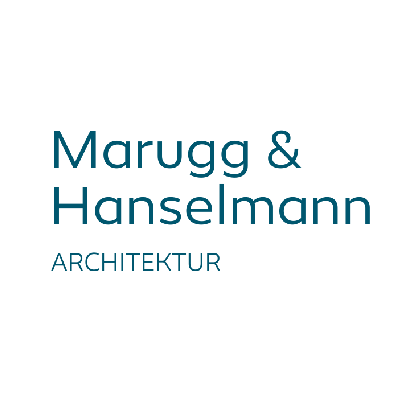 Marugg & Hanselmann Architektur logo in teal text on a white background