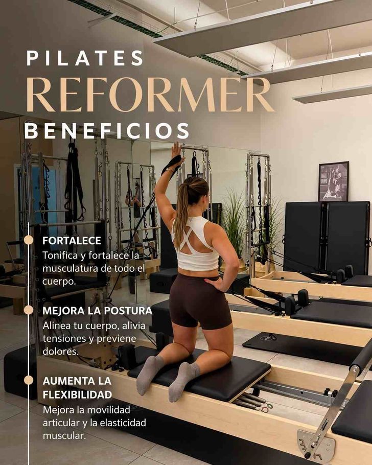 Estudio de pilates con reformer, con una