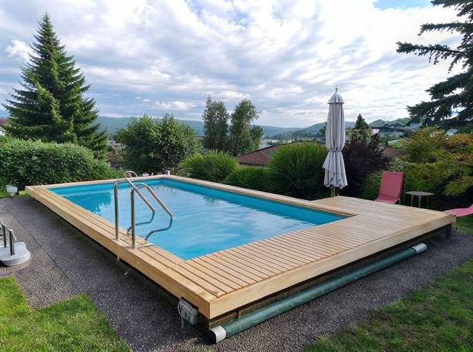 Grillstation für den Außenbereich mit Grill, Stauraum und integrierten Kräuterkästen. Grau- und Beigetöne.