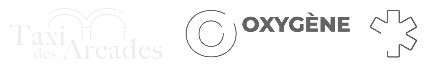 Logos du Taxi des Arcades et d’Oxygène Ambulance.