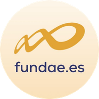 Un logotipo para fundae.es con un símbolo de infinito