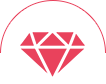 Illustration d'un diamant rouge sous une arche rouge.