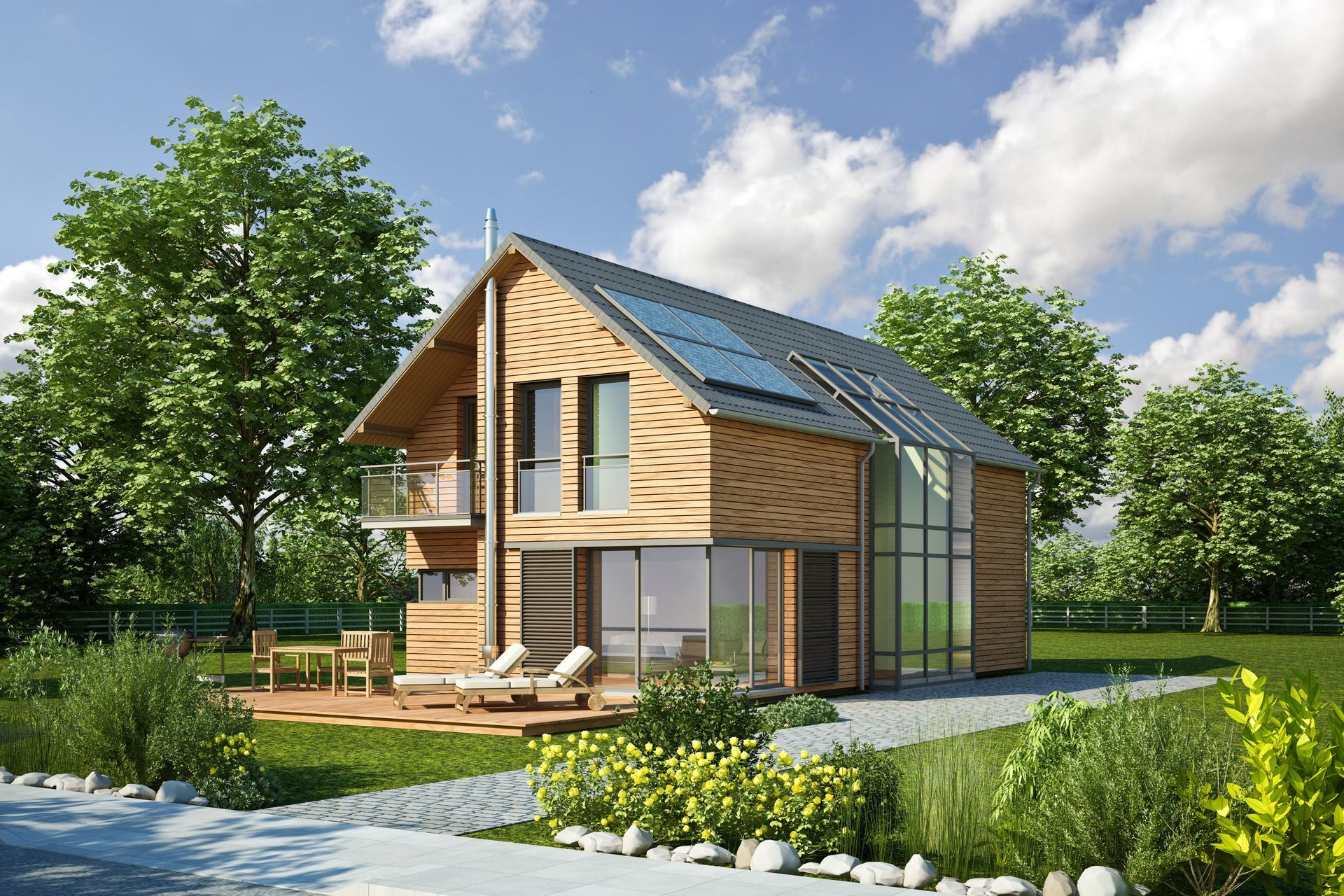Une maison en bois.