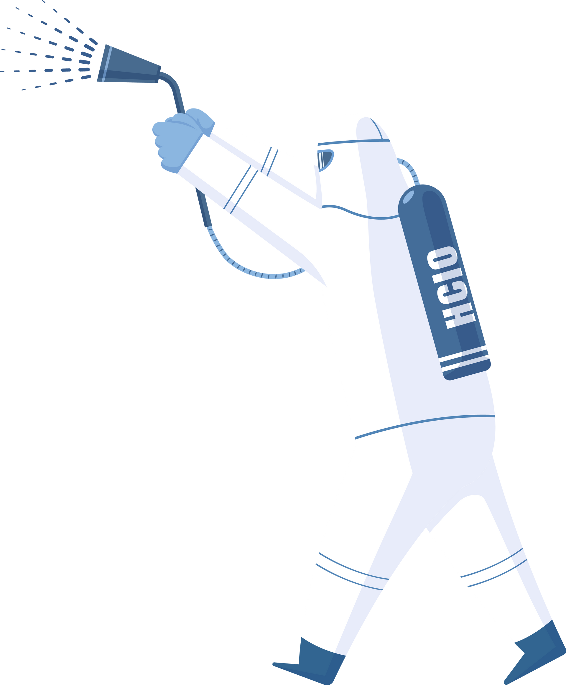 Un technicien hygiéniste avec équipement de désinfection