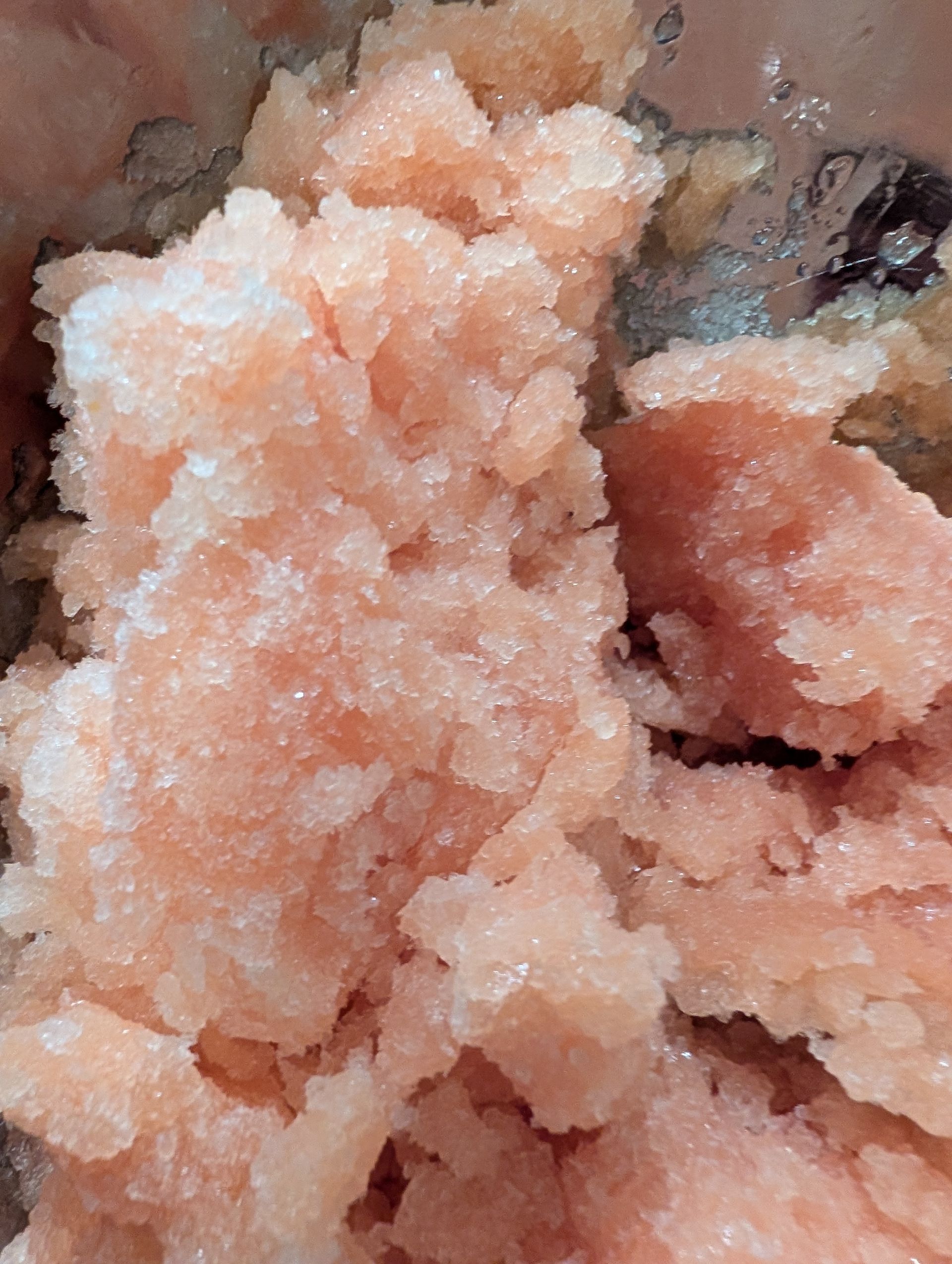 Nahaufnahme eines Blutorangensorbets