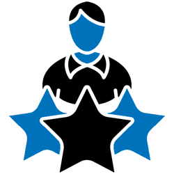 Figur mit drei Sternen