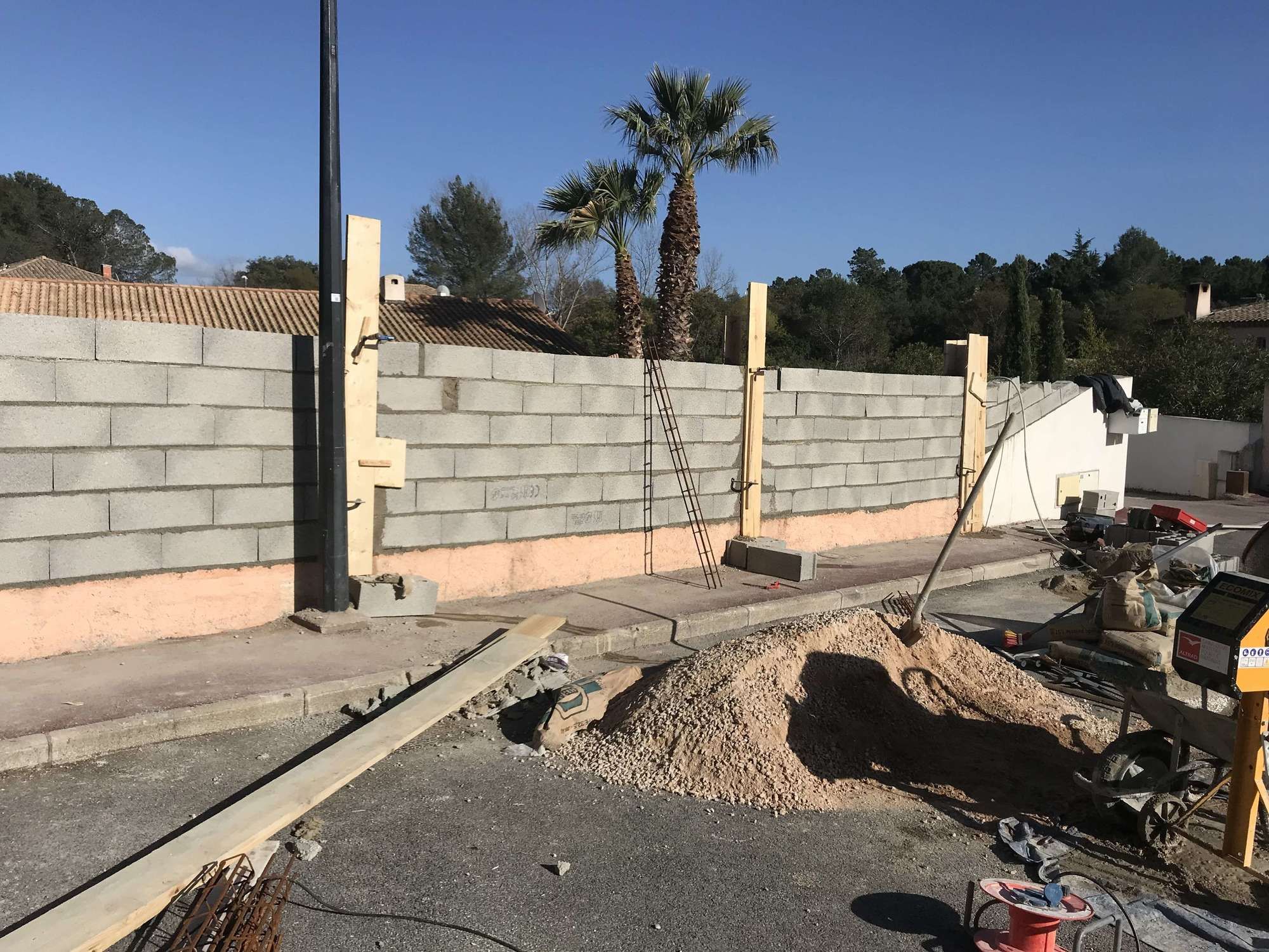 Construction d'un mur