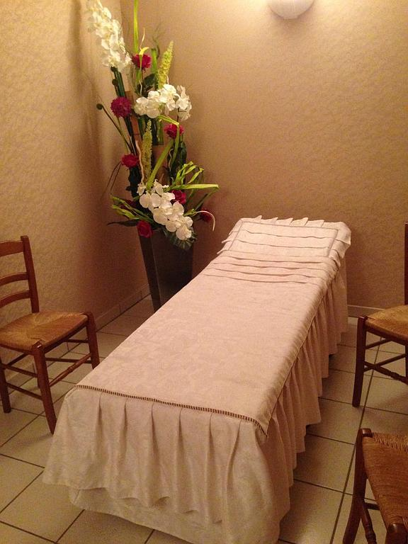 Lit installé dans le funérarium